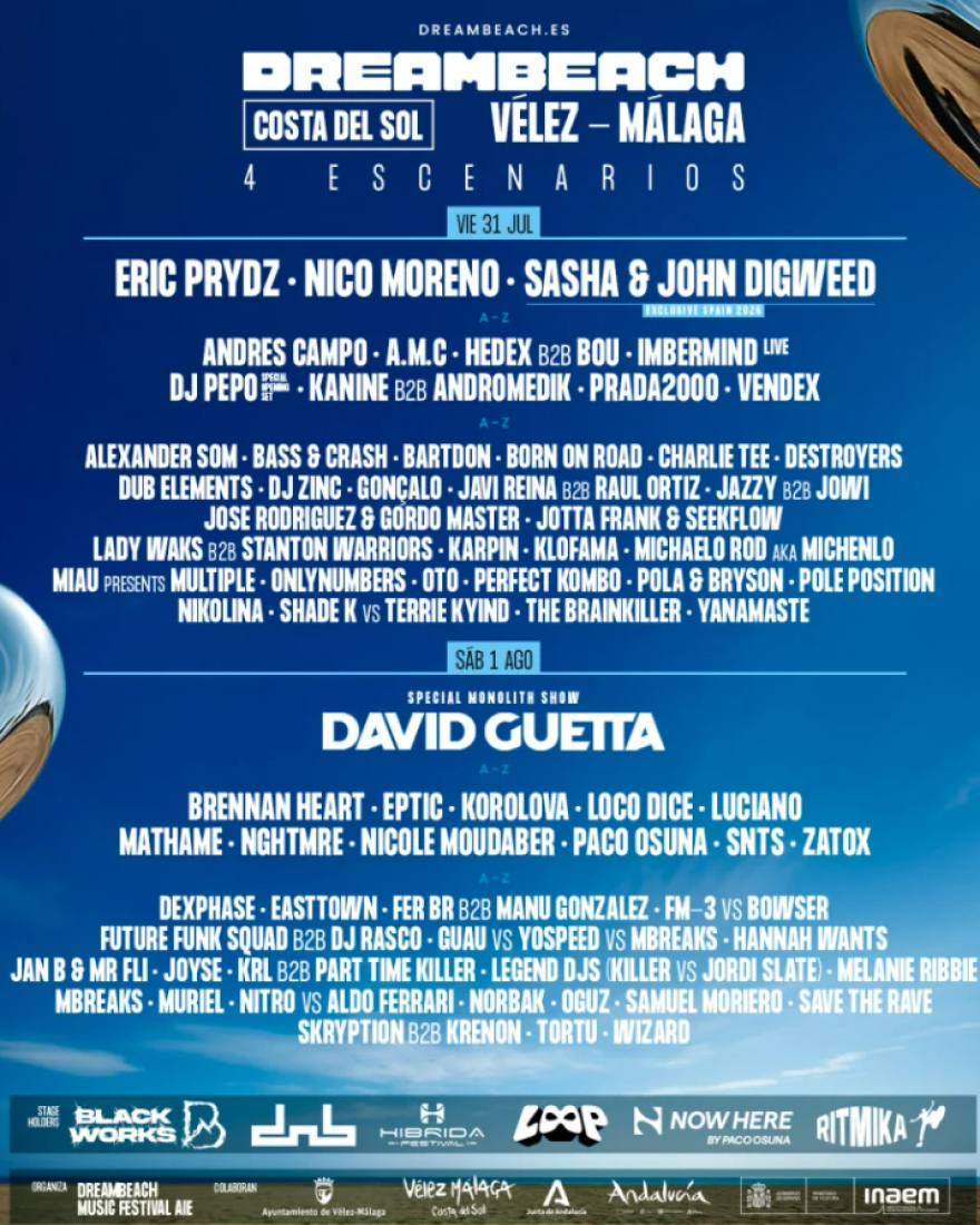 Dreambeach Costa del Sol, Music 2026, Velez-Malaga