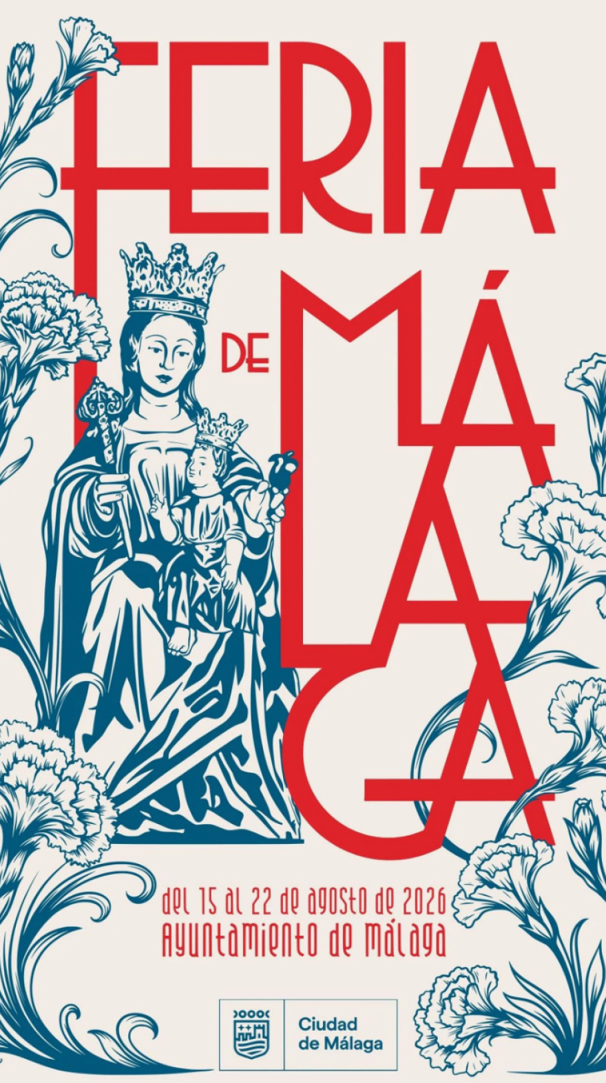 Malaga Feria Poster 2026 Flores para la Victoria by Patricia Castro