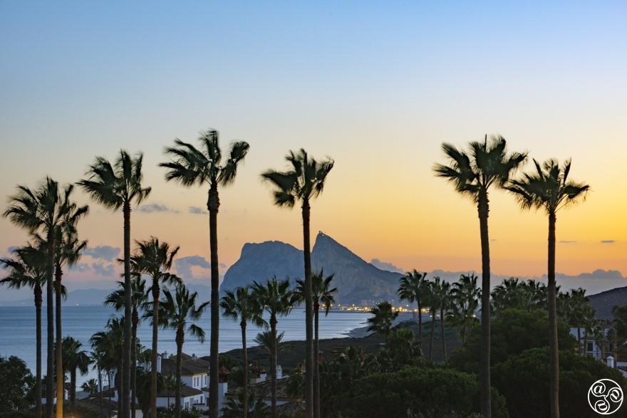 Alcaidesa, tropical palms and views accross the Mediterranean to Gibraltar  © Michelle Chaplow