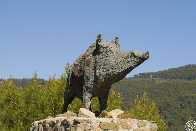 A statue to the wild boar in the Montes de Malaga