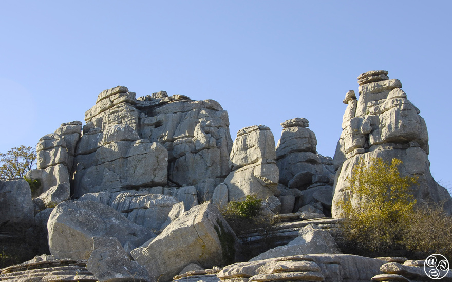 The extraordinary limestone rock formations of El Torcal, Antequera.