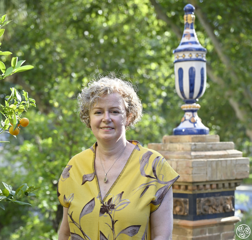 Fiona Flores Watson in her home town of Seville Chatting to us at the the Alfonso XIII Hotel © Michelle Chaplow