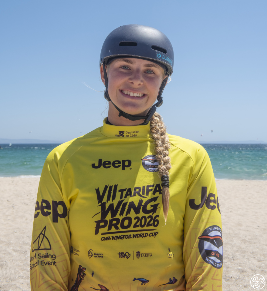 Marie Schlittenbauer, 16yrs  from Germanay winner of the Womens Freestyle Tarifa Wing Pro 2026 © Michelle Chaplow
