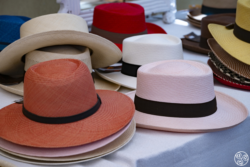 A popular buy at the Sotogrande Polo market — authentic Panama hats, perfect for sunny summer days © Michelle Chaplow