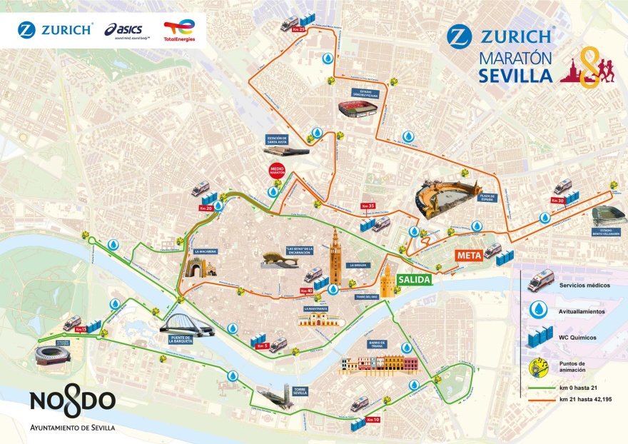 Seville Marathon Course 2026    (c) Zurich Maratón Sevilla