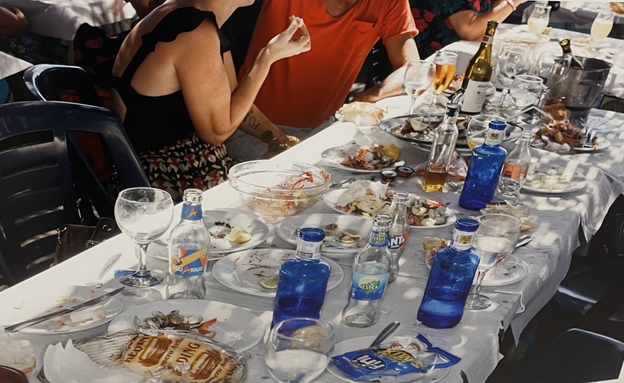 Tables after the fish feasts © Martin Parr
