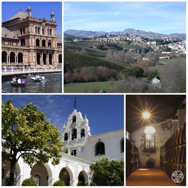 West to Portugal clockwise: Sevilla, Ronda, Huelva, Jerez © Michelle Chaplow