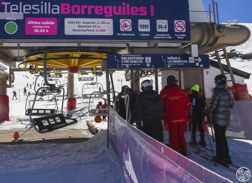 Ski runs colour grading Sierra Nevada