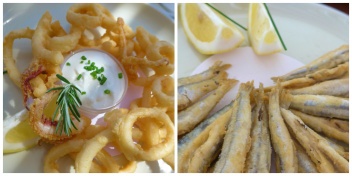 "Boquerones fritos", fried anchovies and calamares (calamari) © Michelle Chaplow