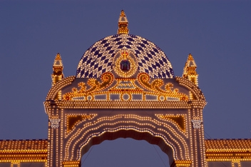 The first thing you'll see when you arrive at the Seville Fair from the city centre is the portada - the gateway © Michelle Chaplow