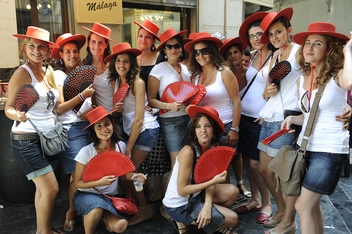 Local Malagueñas enjoying their home town feria. © Michelle Chaplow