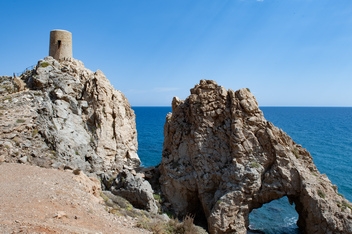 The Pirulico Tower, also known as the Peñón Watchtower or the Devils' Tower, is a coastal watchtower located in the municipality of Mojácar© Michelle Chaplow