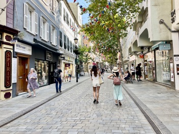 Shopping on Main Street, Gibraltar © Michelle Chaplow