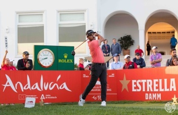 Angel Higaldo on 10th tee on second day of Andalucia Masters 2022 © Real Club Valderrama