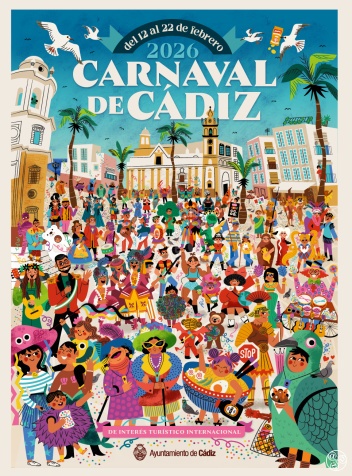 Cadiz Carnival Poster 2026 by Raquel Jove