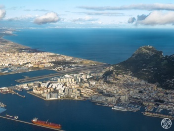 A bird's-eye view of the Gibraltar Airport Runway © Michelle Chaplow