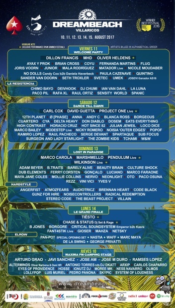 Dreambeach Festival 2017 line up poster