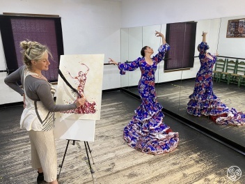 Sian back stage with Eliza Gonzalez