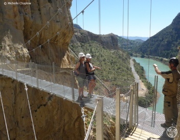 Wobbly Bridge with superb views  © Michelle Chaplow