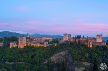 The Alhambra at twilight, crowned by the snowy peaks of the Sierra Nevada © Michelle Chaplow