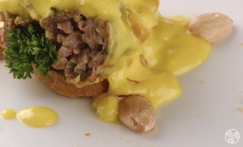 Meatballs in Saffron sauce & Almond sauce © Michelle Chaplow