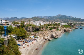 Calahonda Beach in Nerja – a small, picturesque gem, a picture-postcard views and classic Mediterranean charm.© Michelle Chaplow