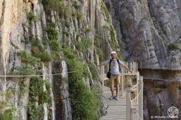 Barcley Spicer - Jenkins loving the Camino del Rey  © Michelle Chaplow