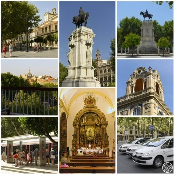  Photos Clockwise. Seville town hall, Statue of King Fernando © Michelle Chaplow