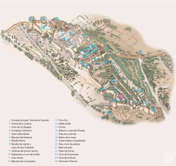 Plan of Alcazaba route from the official pamphlet