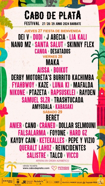Cabo de Plata festival lineup in 2024