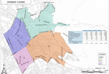 Plan of 4 ZBE Zones for Granada. Source Granada Town Hall