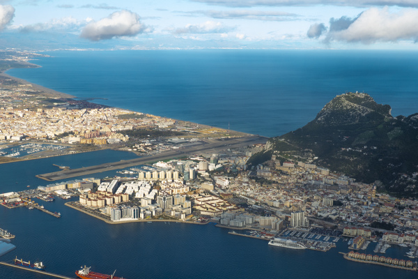 A bird's-eye view of the Gibraltar Airport Runway © Michelle Chaplow
