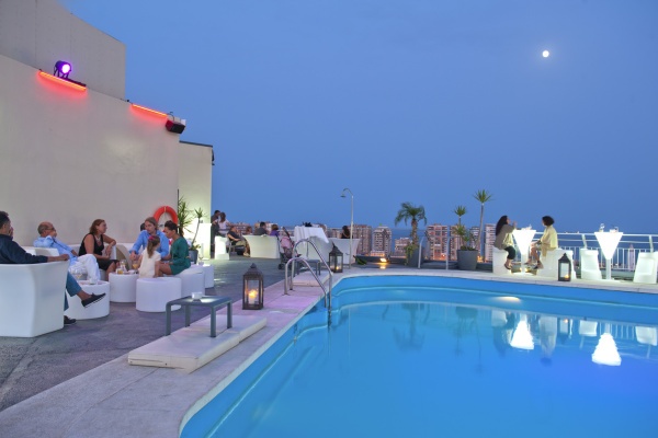 Chill out lounge on the top of the Hotel AC Malaga Palacio © Michelle Chaplow