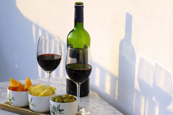 Spanish wine, local olives and nibbles — best enjoyed slowly in the sunshine © Michelle Chaplow