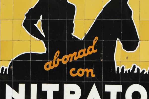 The famous ceramic tiled advert for Nitrado de Chile Almonaster la Real © Michelle Chaplow