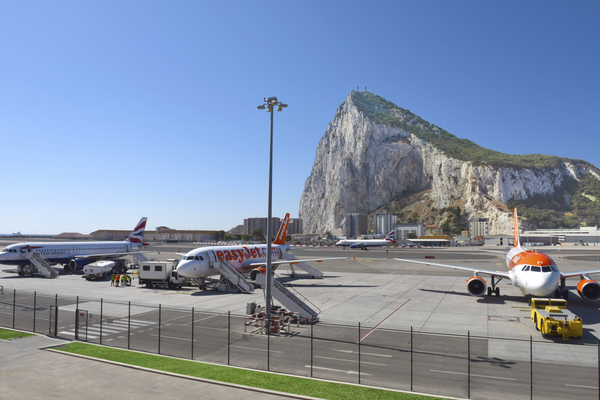 The airport of Gibraltar is stunning because planes land dramatically right next to the sea, with the famous Rock of Gibraltar towering over the runway. EasyJet is the largest airline operator, with the airport also being served by British Airways.© Michelle Chaplow