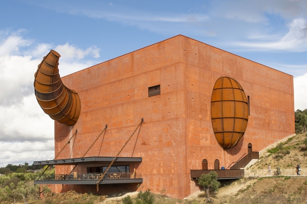 LA Almazara, is a contemporary olive oil mill and museum designed by the French artist Philippe Starck © Michelle Chaplow