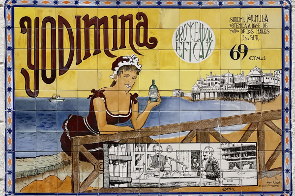 Vintage tiles advertising Yodamina sunscreen in Cadiz © Michelle Chaplow