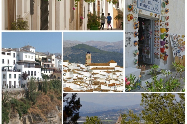 Malaga province clockwise: Estepona, Frigiliana, Velez-Malaga, Ronda and Algatocin © Michelle Chaplow