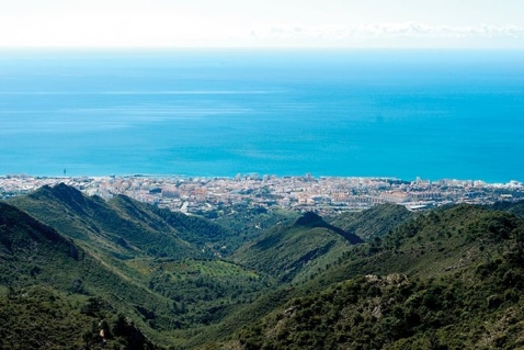 Elevated-View-Of-Marbella-Town-And-Sea