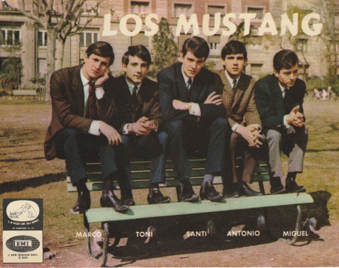 Los Mustang - Drummer Antonio Mier fourth from left