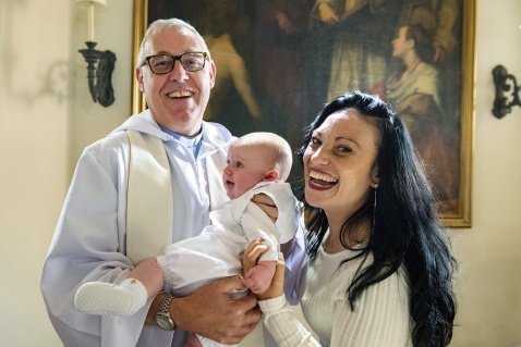 Vicki Rowe Christening her baby boy, a joyous occasion  © Michelle Chaplow