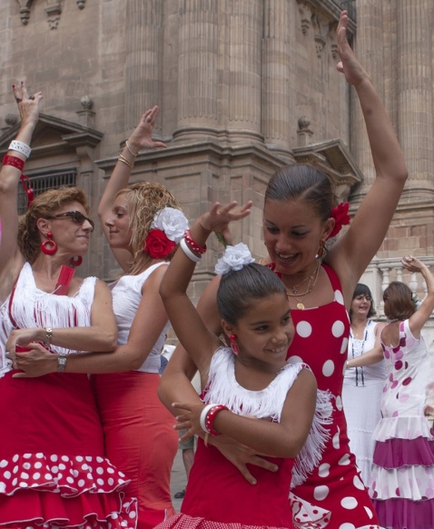Dancing 'sevillanas' at the Malaga Feria