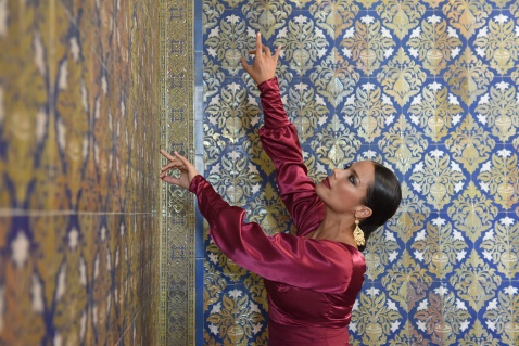 Admiring the intricate tiles of Plaza de España — where every detail tells a story Admiring the intricate tiles of Plaza de España — where every detail tells a story.  © Michelle Chaplow