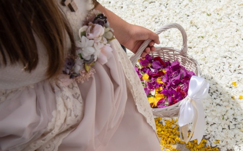 Children who have recently received their First Communion take part in the Corpus Christi procession, which is a very special family event. © Michelle Chaplow