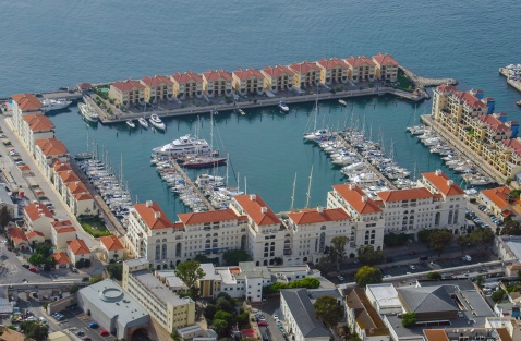 A bird´s eye view from the Rock of Queensway Quay © Visit Gibraltar