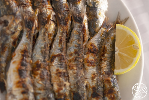 Fresh sardines cooked on the beaches of Andalucia.