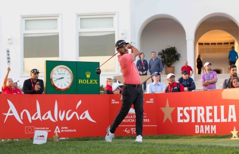 Angel Higaldo on 10th tee on second day of Andalucia Masters 2022 © Real Club Valderrama