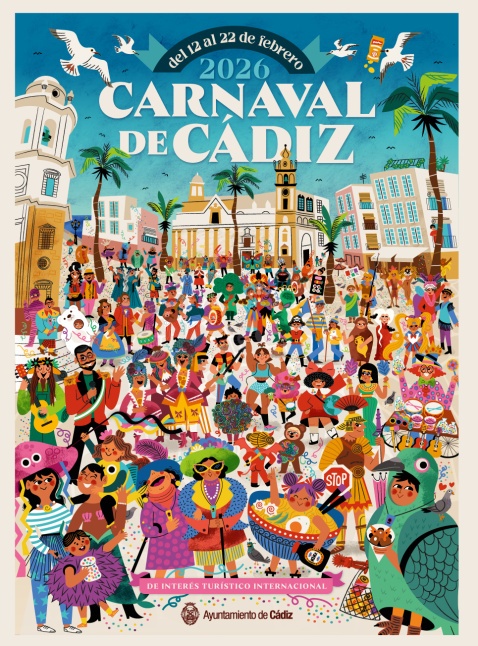 Cadiz Carnival Poster 2026 by Raquel Jove