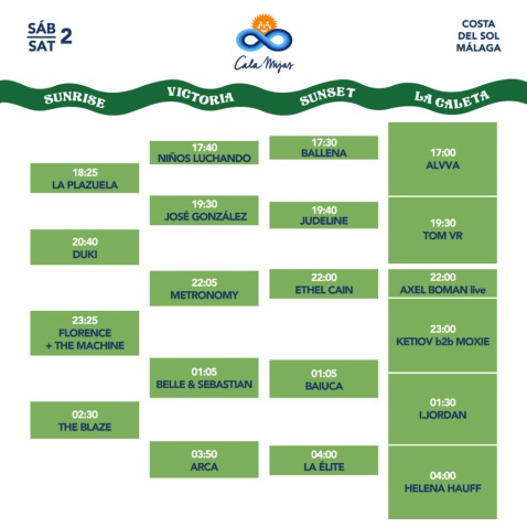 Cala Mijas Festival 2023 Saturday Schedule